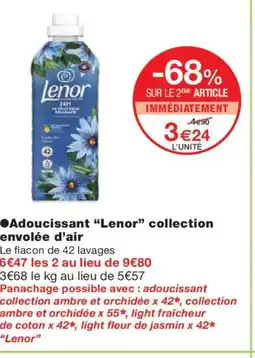 Monoprix LENOR Adoucissant collection envolée d'air offre