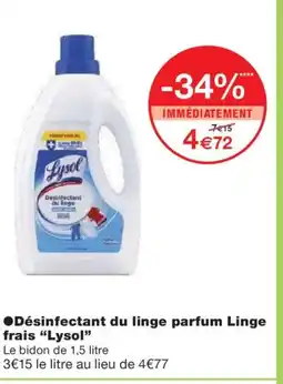 Monoprix LYSOL Désinfectant du linge parfum Linge frais offre