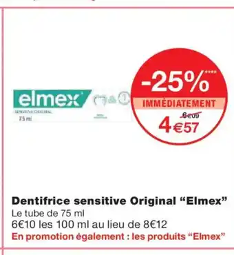 Monoprix ELMEX Dentifrice sensitive Original offre