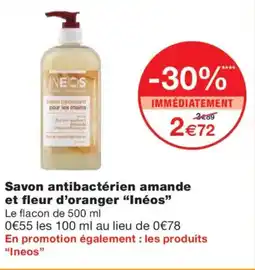 Monoprix INÉOS Savon antibactérien amande et fleur d'oranger offre
