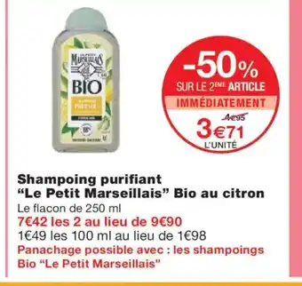Monoprix LE PETIT MARSEILLAIS Shampoing purifiant Bio au citron offre