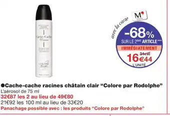Monoprix COLORE PAR RODOLPHE Cache-cache racines châtain clair offre