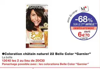 Monoprix GARNIER Coloration châtain naturel 22 Belle Color offre