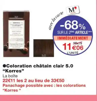 Monoprix KORRS Coloration châtain clair 5.0 offre