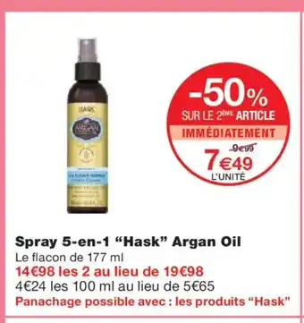 Monoprix HASK Spray 5-en-1 Argan Oil offre