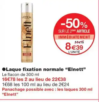 Monoprix ELNETT Laque fixation normale offre