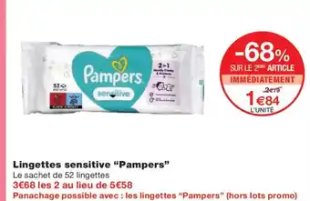 Monoprix PAMPERS Lingettes sesntive offre