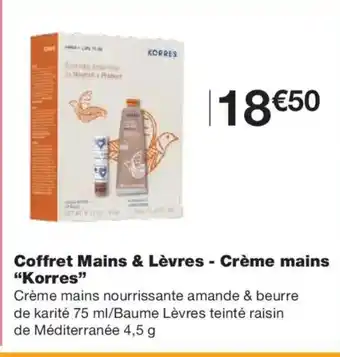 Monoprix KORRES Coffret Mains & Lèvres - Crème mains offre