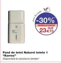 Monoprix KORRES Fond de teint Naturel teinte 1 offre