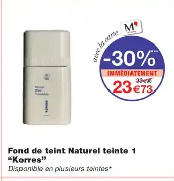 Monoprix KORRES Fond de teint Naturel teinte 1 offre