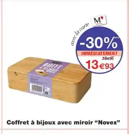 Monoprix NOVEX Coffret à bijoux avec miroir offre