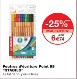 Monoprix STABILO Feutres d'écriture Point 88 offre