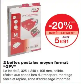 Monoprix GPV 2 boîtes postales moyen format offre