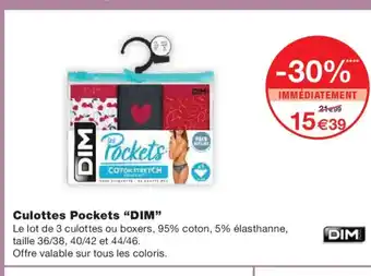 Monoprix DIM Culottes Pockets offre