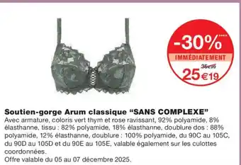 Monoprix SANS COMPLEXE Soutien-gorge Arum classique offre