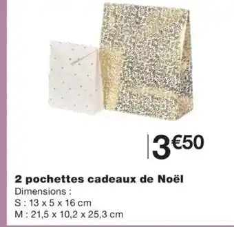 Monoprix 2 pochettes cadeaux de Noël offre