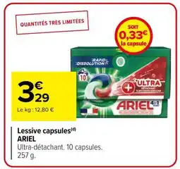 Carrefour Lessive Capsules Ariel offre
