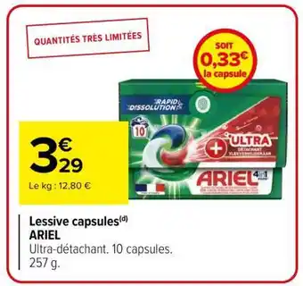Carrefour Lessive Capsules Ariel offre