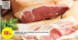 Intermarché Grand adour - jambon sec des pyrénées 12 mois d'affinage offre