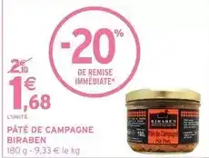 Intermarché Biraben - pate de campagne offre