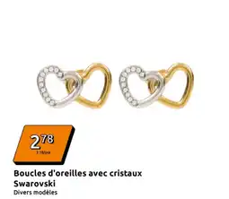 Action Boucles d'oreilles avec cristaux swarovski offre