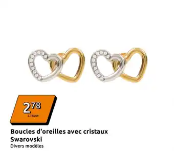 Action Boucles d'oreilles avec cristaux swarovski offre