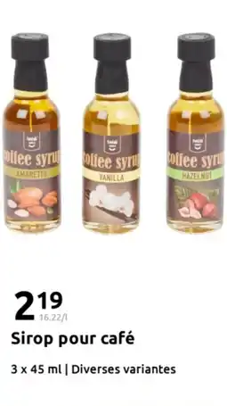 Action Sirop pour café offre