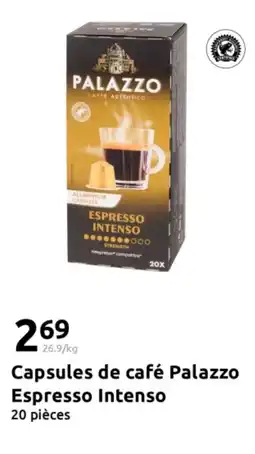 Action Capsules de café palazzo espresso intenso offre
