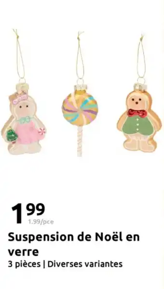 Action Suspension de noël en verre offre