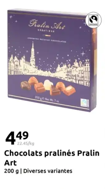 Action Chocolats pralinés pralin art offre