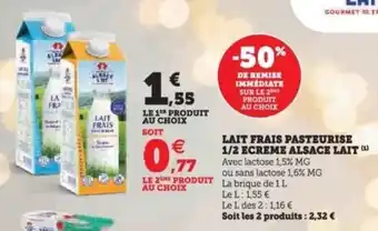 Super U Lait frais pasteurise 1 2 ecreme alsace lait offre