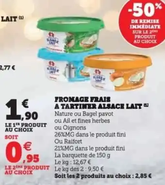 Super U Fromage frais a tartiner alsace lait offre
