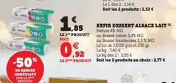Super U Kefir dessert alsace lait offre