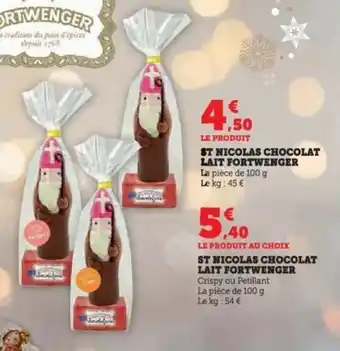 Super U St nicolas chocolat lait fortwenger offre