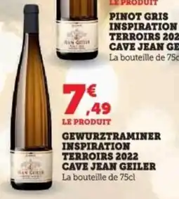 Super U Gewurztraminer inspiration terroirs 2022 cave jean geiler offre