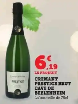 Super U Cremant prestige brut cave de beblenheim offre