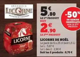 Super U Licorne de noël offre
