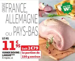 Auchan Supermarché Viande bovine langue offre