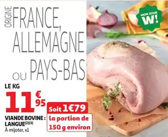 Auchan Supermarché Viande bovine langue offre