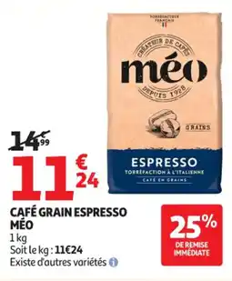 Auchan Supermarché Café grain espresso méo offre