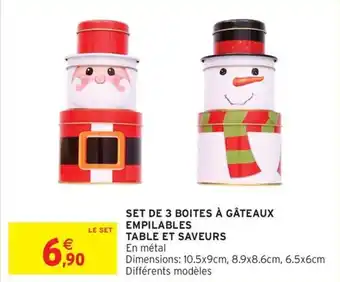 Intermarché Express Set de 3 boites à gâteaux empilables table et saveurs offre