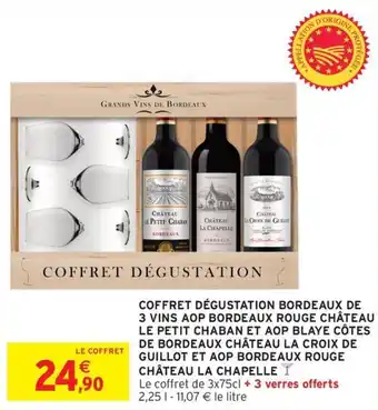 Intermarché Express Coffret dégustation bordeaux de 3 vins offre