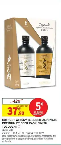 Intermarché Express Coffret whisky blended japonais premium et beer cask finish togouchi offre