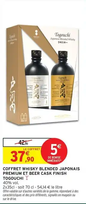 Intermarché Express Coffret whisky blended japonais premium et beer cask finish togouchi offre