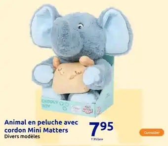 Action Animal en peluche avec cordon mini matters offre