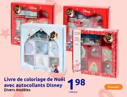 Action Livre de coloriage de noël avec autocollants disney offre