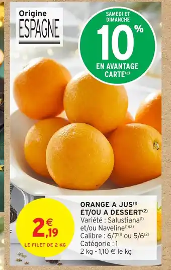 Intermarché Orange a jus et/ou a dessert offre