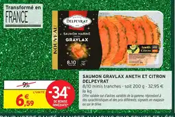 Intermarché DELPEYRAT Saumon gravlax aneth et citron offre