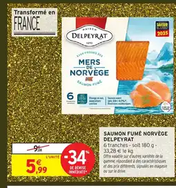Intermarché DELPEYRAT Saumon fumé norvège offre