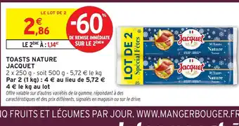 Intermarché JACQUET Toasts nature offre